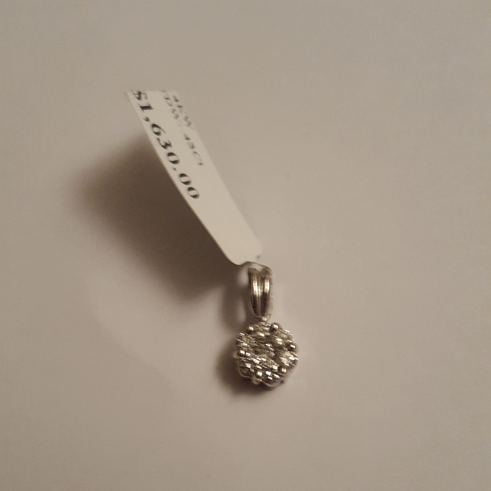 Diamond Pendent With Bale .43CT 14KT White Gold